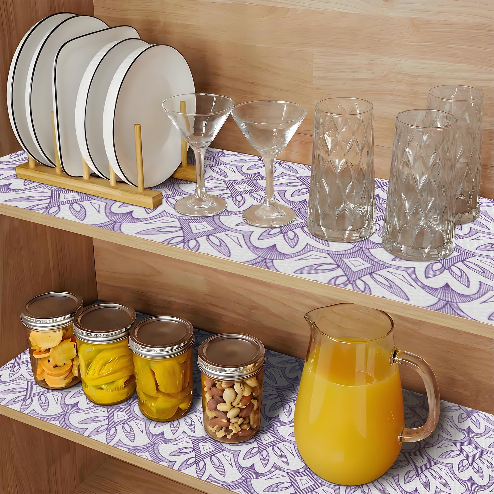 RAY STAR 12x120 Inch Shelf Liner Non Slip, Non Adhesive Drawer Liner, Waterproof Shelf Liners for Kitchen Cabinets