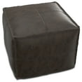 thumbnail image 5 of Simpli Home Sheffield Boho Square Pouf in Distressed Dark Brown Leather, 5 of 12