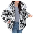 thumbnail image 2 of Puntoco Mujeres Con Capucha Cremalleras Estampado Suelto Manga Larga Bombardero Cálido Blusa Abrigo Chaquetas Liquidación Puntoco Puntoco-1495, 2 of 5