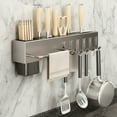 thumbnail image 4 of SSZMDLB under $5 Wall Mounted Knife Rack for Kitchen, No Hole Installation Tool Organizer, Multi-functional Utensil Storage System, Modern Kitchen Tool Holder, 4 of 6