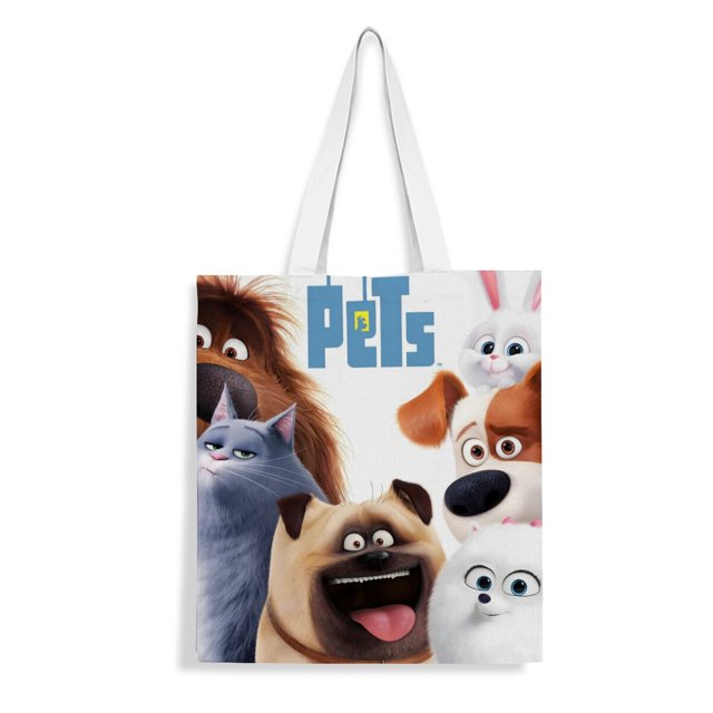 The Secret Life of Pets Bolso de tela con estampado de lienzo para mujer, bolsa de compras reutilizable y estética, con cremallera interior, regalo para mujer,40*40cm.