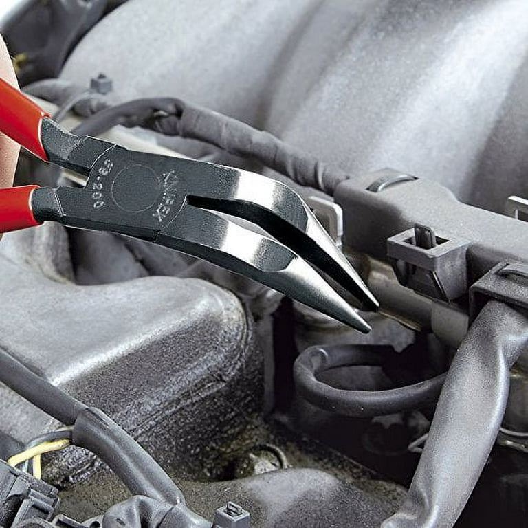 KNIPEX Tools - Long Nose Pliers With Cutter, 40 Degree Angled