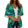 thumbnail image 4 of DeHolifer Cardigan for Women Kimono Beach Cover Up Floral Summer Tops Loose Capes Green XL, 4 of 7