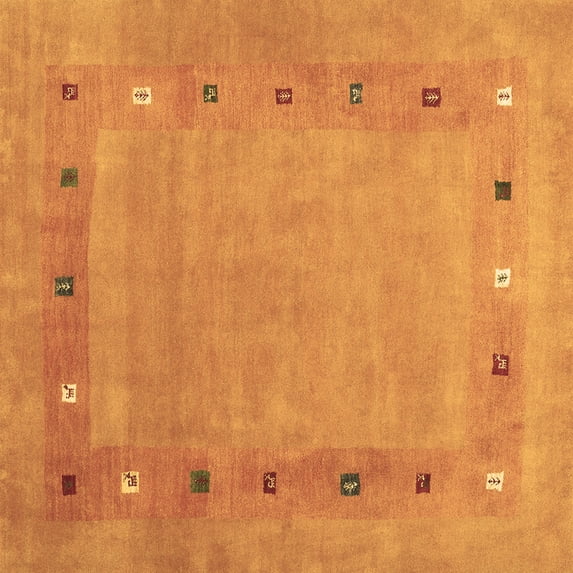 Ahgly Company Indoor Square Abstract Brown Contemporary Area Rugs, 4' Square