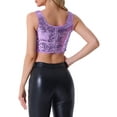 thumbnail image 3 of INSPIRE CHIC Women's Metallic Sequin Crop Top Sparkle Glitter Sleeveless Party Club Tank Top 3XL Light Purple, 3 of 5