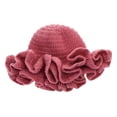 thumbnail image 3 of Dsseng Sweet Girls Crochet Ruffled Brim Bucket Hat Cute Ladies Fisherman Hat Exaggerated Style Teens Winter Windproof Hat, 3 of 20