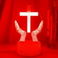 thumbnail image 3 of YSTIAN 3D Jesus Cross Night Light Lamp Illusion Night Light 16 Color Changing Table Desk Decoration Lamps Gift with Acrylic Flat ABS Base USB Cable Toy, 3 of 5