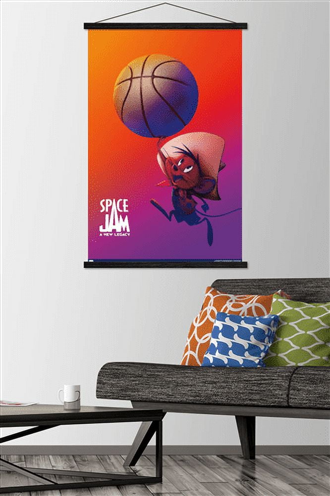 Space Jam: A New Legacy - Speedy Gonzales One Sheet Wall Poster with Wooden Magnetic Frame, 22.375" x 34"