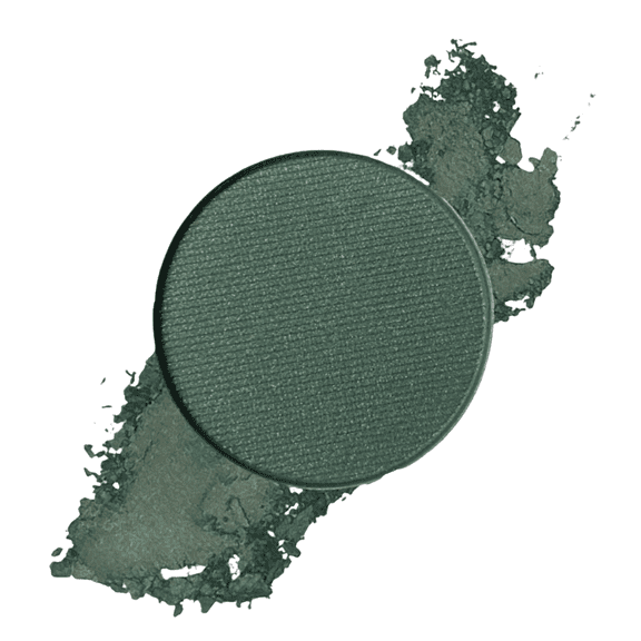 Honeybee Gardens Pressed Powder Eye Shadow Singles, Conspiracy; dark forest green