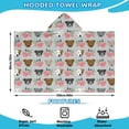 thumbnail image 2 of Cute Pitbull Terriers Dog and Flower Hooded Bath Towel，60"x35" for Ages 3 To 12 Kids, Quick Dry Lightweight Soft Microfiber Hood Beach Towel Cover Up for Kids, 2 of 7