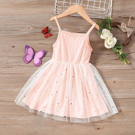 

PEASKJP Party Dress for Girls Toddler Girls Sleeveless Princess Printed Round Neckline Elegent Dress Pink 5-6 Years