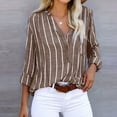 thumbnail image 4 of Womens Spring Summer Shirts Button Solid Crew Neck Shirts for Women, 4 of 4