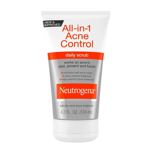 Neutrogena Allin1 Acne Control Salicylic Acid Facial Scrub, 4.2 fl oz