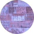 thumbnail image 1 of Ahgly Company Machine Washable Indoor Round Patchwork Blue Transitional Area Rugs, 6' Round, 1 of 4