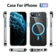 thumbnail image 5 of Hotpom Phone Case for iPhone 16E/ iPhone SE4 Translucent Magnetic Phone Case for Women Men, Military Grade Protection Slim Phone Anti Yellowing Cases, Cover Blue, 5 of 7