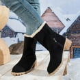 thumbnail image 6 of Retro Suede Mid Calf Boots with Side Zipper and Heel for Women's Fashionable Winter Comfort and Warmth, 6 of 8