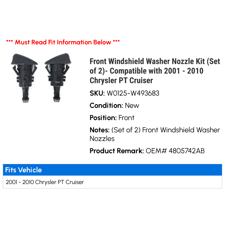 Front Windshield Washer Nozzles Wiper Spray For Chrysler PT Cruiser Front Windshield Washer Nozzles Wiper Spray For Chrysler PT Cruiser