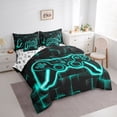 thumbnail image 3 of Castle Fairy Children Hexagon Gamer Bedding Comforter Set,Video Game King Bedding Sets, 3 of 8