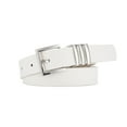 thumbnail image 2 of WHEANG Wide Leather Belts for Women Men PU Leather Belt with Silver Metal Buckle Premium Versatile Jean Waist Belt for Work Daily Casual Classic Fashion Belt Men(Color White One Size), 2 of 3