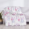 thumbnail image 3 of Yiaed Heart Rabbit Print Blanket Throw Blanket Soft Cozy Flannel Blanket for Home Bed Sofa Couch Chair-40"x30", 3 of 6