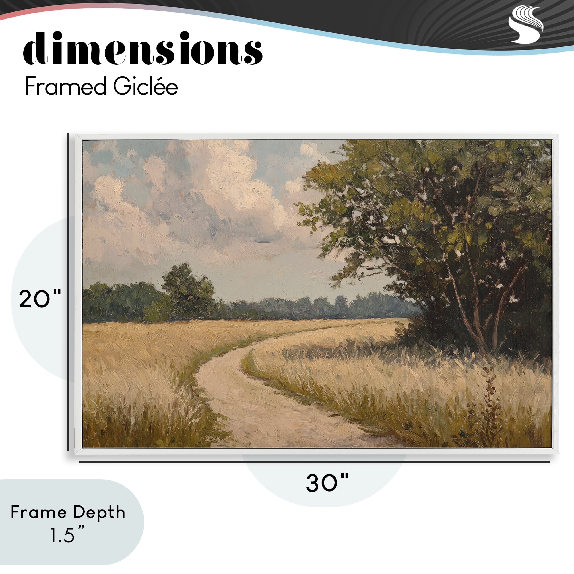 Stupell Industries Peaceful Thinking Path White Framed Giclee Art, design by Petal Prints Design