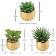 thumbnail image 4 of 3Pcs Smaller Succulents Artificial Plants with Gold Ceramic Pot Cute Mini Fake Potted Plants Decor for Modern Home, 4 of 5