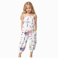 thumbnail image 1 of Gubotare Romper for Girls Girls Jumpsuits Kids Fashion Ruffle Sleeves Crew Neck Rompers Drawstring Overalls with Pockets Size 9-10 (White,9-10 Years), 1 of 5