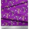 thumbnail image 2 of Soimoi Purple Cotton Voile Fabric Eyes & Artistic Tree Printed Craft Fabric by the Yard 42 Inch Wide, 2 of 3