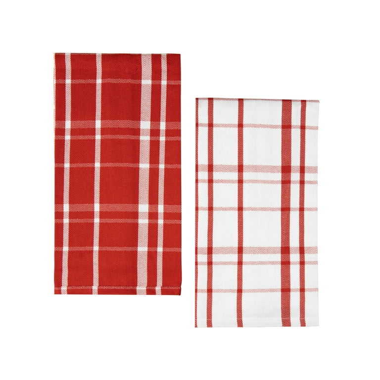 Mainstays, 20 Piece Set, Terry and Flat Kitchen Towel, Dish Cloth, Flour  Sack, Oven Mitt and Pot Holder Set, Red Stripe 