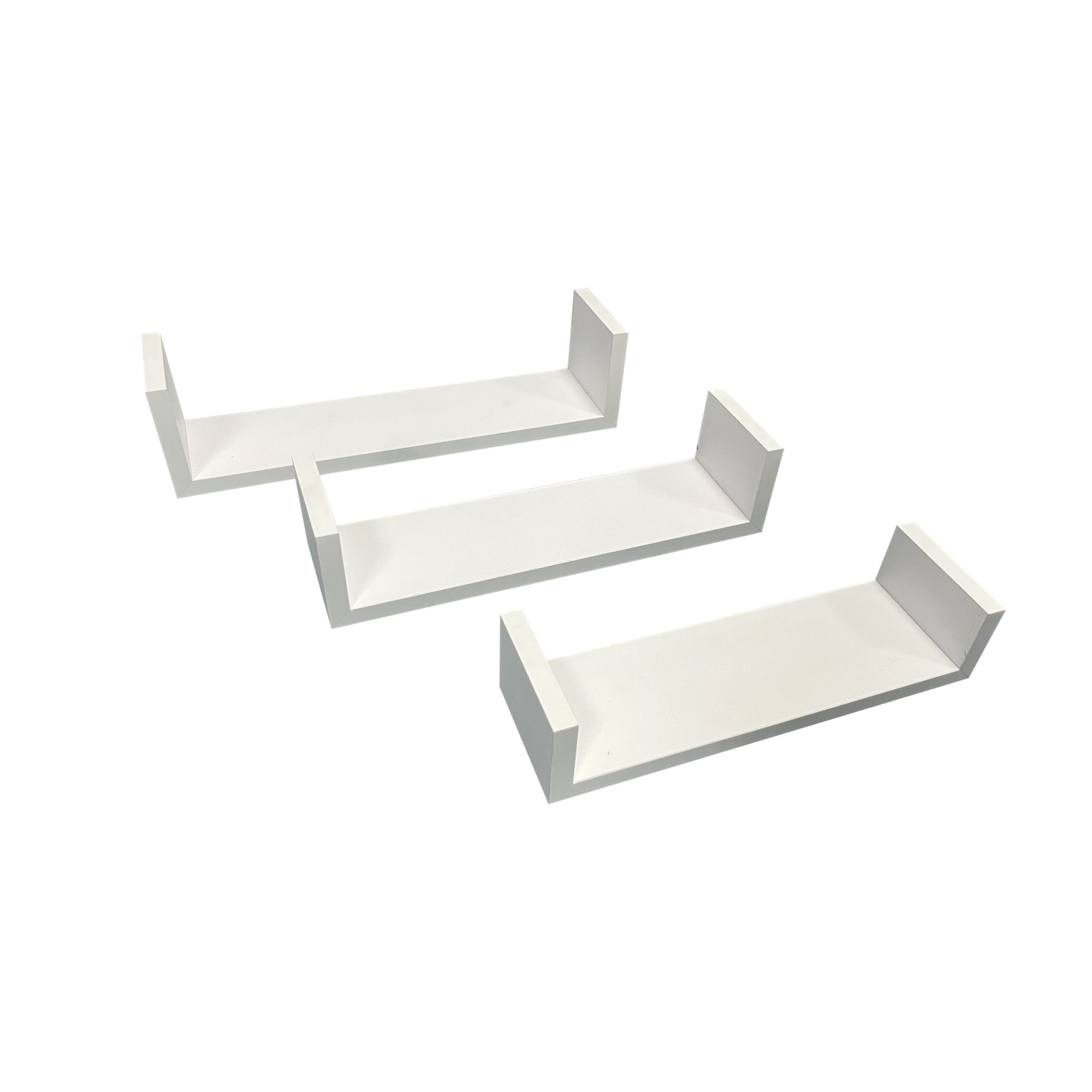 Abrihome White Floating Wall Shelves 3-Tier, Home & Office Decor