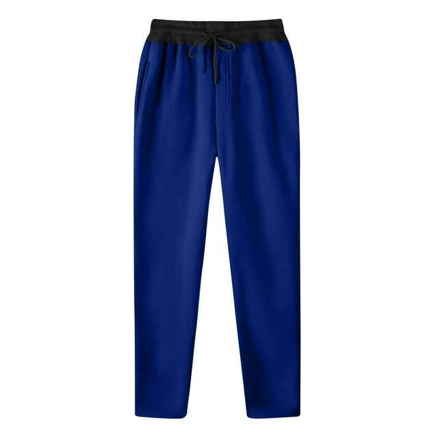 AherBiu Sweatpants For Men Fleece Lined Drawstring Elastic Waisted Straight Leg Pants With Pockets Casual Gym Workout Trousers