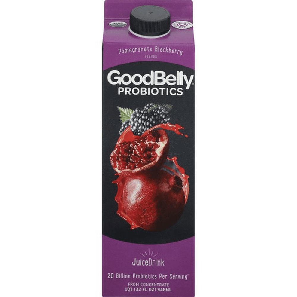 Goodbelly Probiotics Pomegranate Blackberry Juice, 32oz (Pack of 6