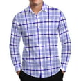 thumbnail image 3 of Bovxnpu Men Long Sleeve Shirts Plaid Button Down Casual Shirt Dress Shirts, Men's Long Sleeve Plaid Print Button-Down Collar Casual Shirt Classic Tops, 3 of 8