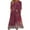 Wine, variant on IROINNID Summer Dresses for Women Summer Casual Beach Midi Dresses with Round Neck and Short Sleeve Ruffled Printed Outfits Dress