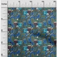 thumbnail image 2 of oneOone Cotton Cambric Medium Blue Fabric Abstracts Craft Projects Decor Fabric Printed By The Yard 56 Inch Wide, 2 of 5