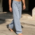thumbnail image 4 of HOMADLES Men's Loose Fit Jeans Straight Leg Stretch Soft Casual Pants Side Pocket Fashion Pants Light Blue Size 2XL, 4 of 7