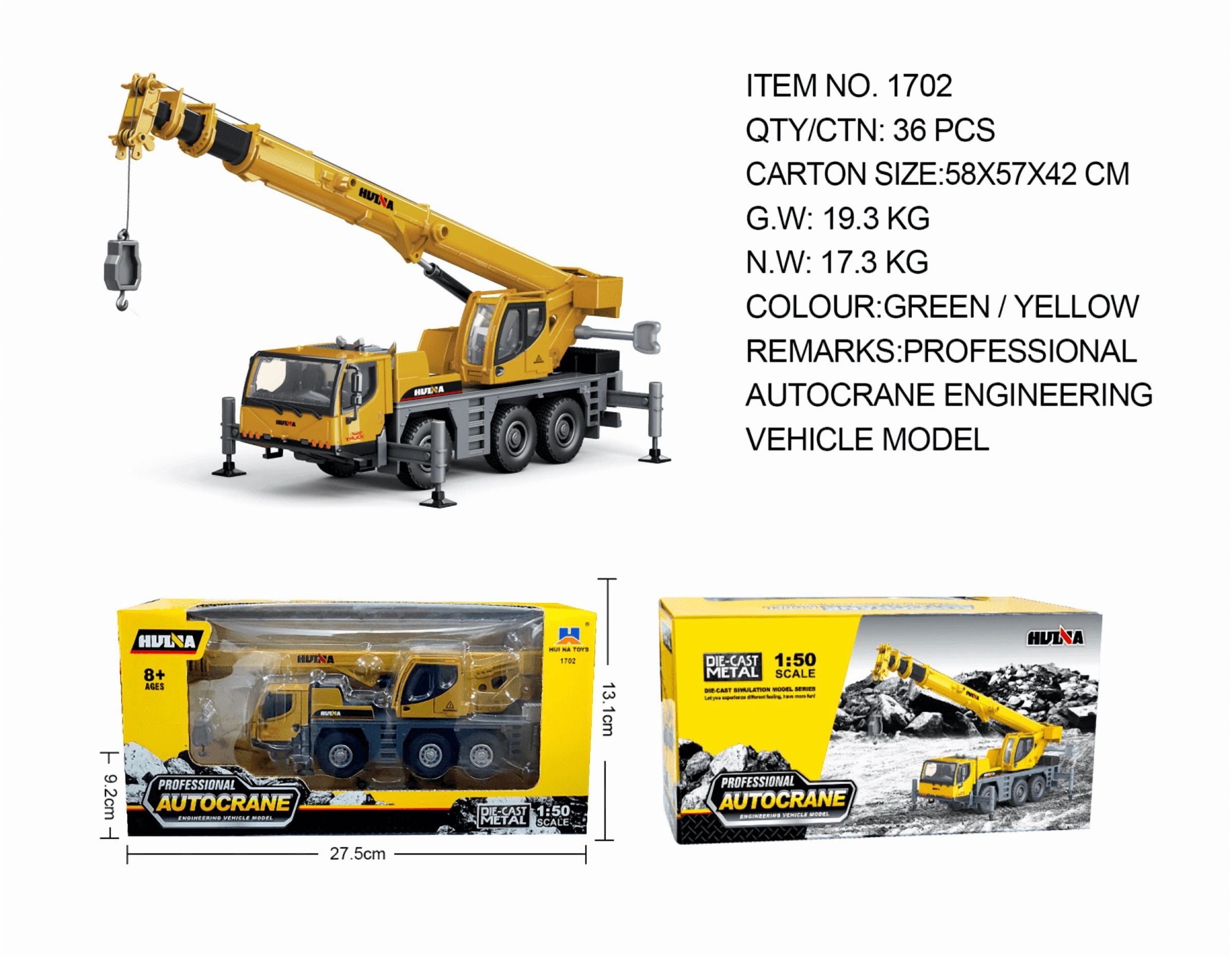 Crane Truck Toys 1:50 Alloy Construction Vehicle Crane Model for Kids Birthday Gifts