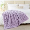 thumbnail image 4 of Home Soft Things Jacquard Faux Fur Throw - Lavender frost - 50" x 60, 4 of 9