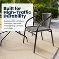 thumbnail image 5 of Flash Furniture 28'' Square Glass Metal Table with Gray Rattan Edging and 2 Gray Rattan Stack Chairs, 5 of 13