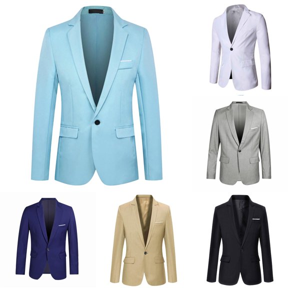 VOUZZA Boys Dress Suit Jacket Casual Slim Fit Business Formal Blazer One Button Wedding Tuxedo Coat Top for Youth