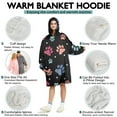 thumbnail image 5 of Wearable Oversized Blanket,Black Dog Paw Footprint Wearable Blanket Hoodie for Adults,Cozy Hooded Blankets with Super Pockets,Super Warm Fuzzy Pullover for Women & Men, 5 of 6