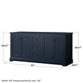 thumbnail image 6 of Wyndham Collection 72" Wood Double Bathroom Vanity without Mirror in Blue, 6 of 6