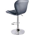 thumbnail image 4 of HOMEKOKO Shell Back Adjustable Swivel Bar Stools, PU Leather Padded with Back, 1 Chair (Grey), 4 of 9