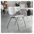 thumbnail image 2 of HERCULES Series 880 lb. Capacity White Plastic Stack Chair with Titanium Gray Powder Coated Frame, 2 of 8