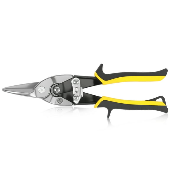 AEVXKHI Straight Cut Serrated Iron Tin Snip, High Strength Metal Plate Cutter with Non Slip Handle for Cutting Various Material