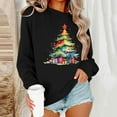 thumbnail image 2 of Christmas Sweatshirts for Womens Christmas Clothing Loose Plus Size Blouses Tops Fashion Cute Xmas Tree Printed Shirts Pullover Winter Long Sleeve Crewneck Sweaters, 2 of 6