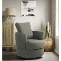 Studio Living Everest Modern Swivel Accent Chair, Grey Fabric