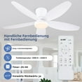 thumbnail image 6 of PHORUS 42" White Flush Mount Ceiling Fan with LED Light, Quiet DC Motor, Remote & App Control, 6-Speed Reversible Fan for Bedroom and Living Room, 6 of 8