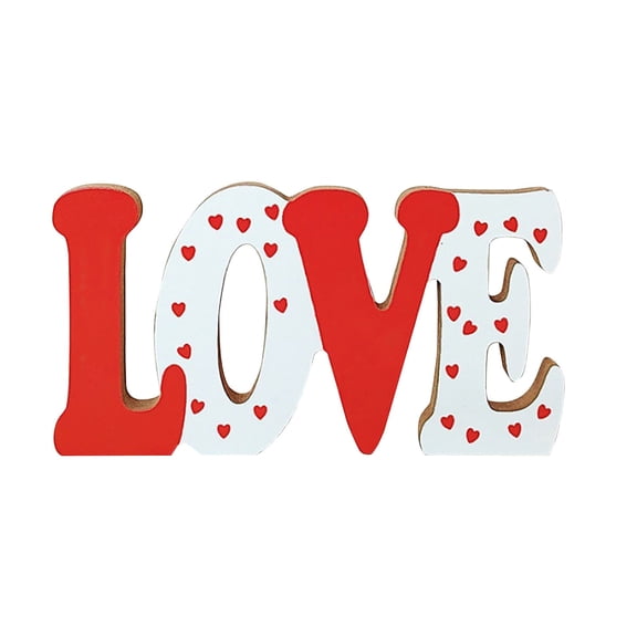 BNNG Valentines Day Decorations Love Sign Wooden V-day Gift Freestanding Love Letter Table Top Decor Red Sign L O V E Words Shape for Home Party Wedding Anniversary Table Decor(Clearance)