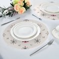 thumbnail image 4 of 15.4" Round Placemat Set of 1 Polyester Fabric Place Mats Non-Slip Dining Kitchen Table Mats for Kitchen Party Decor Minimalist Line Snowflakes and Stars, 4 of 5